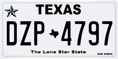 TX license plate DZP4797
