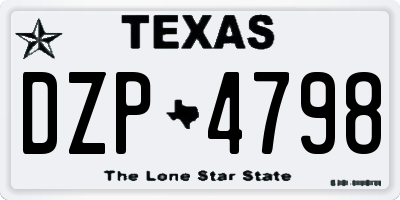 TX license plate DZP4798