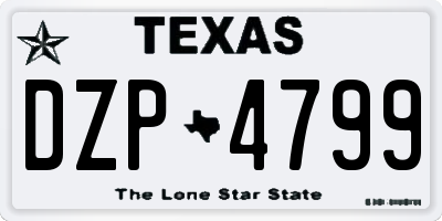 TX license plate DZP4799