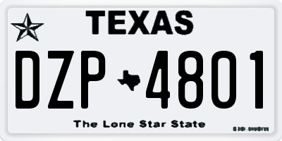 TX license plate DZP4801