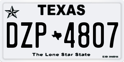 TX license plate DZP4807