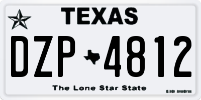 TX license plate DZP4812