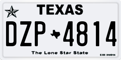 TX license plate DZP4814