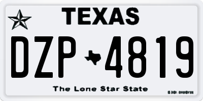 TX license plate DZP4819