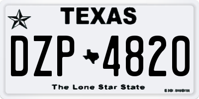 TX license plate DZP4820