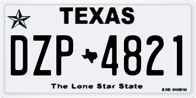 TX license plate DZP4821