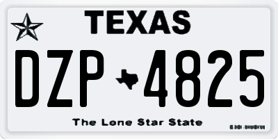 TX license plate DZP4825