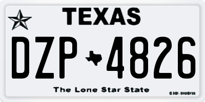 TX license plate DZP4826