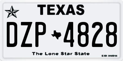 TX license plate DZP4828