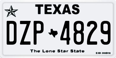 TX license plate DZP4829