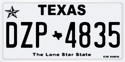TX license plate DZP4835