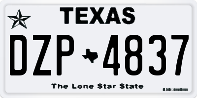TX license plate DZP4837