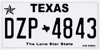 TX license plate DZP4843