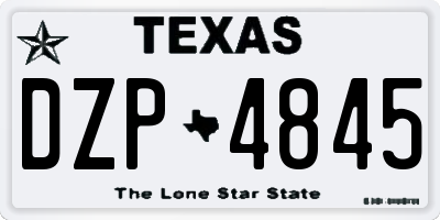 TX license plate DZP4845