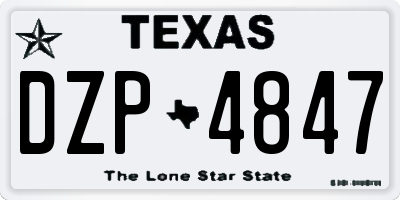 TX license plate DZP4847
