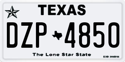 TX license plate DZP4850