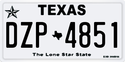 TX license plate DZP4851