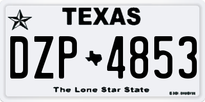TX license plate DZP4853