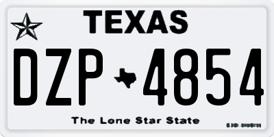 TX license plate DZP4854