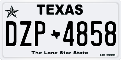 TX license plate DZP4858