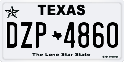 TX license plate DZP4860