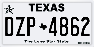 TX license plate DZP4862