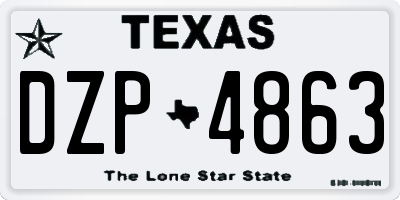 TX license plate DZP4863