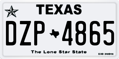 TX license plate DZP4865