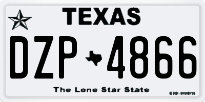 TX license plate DZP4866