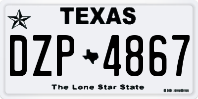 TX license plate DZP4867