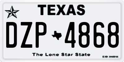 TX license plate DZP4868