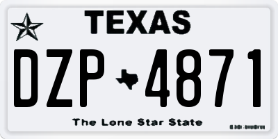 TX license plate DZP4871