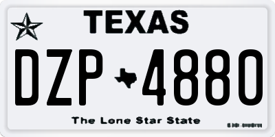 TX license plate DZP4880