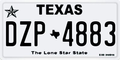 TX license plate DZP4883