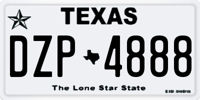 TX license plate DZP4888