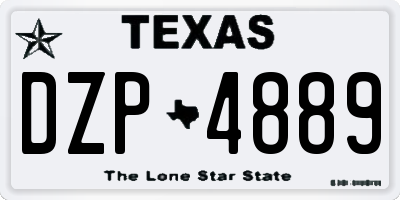 TX license plate DZP4889