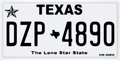 TX license plate DZP4890