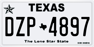 TX license plate DZP4897