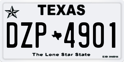 TX license plate DZP4901