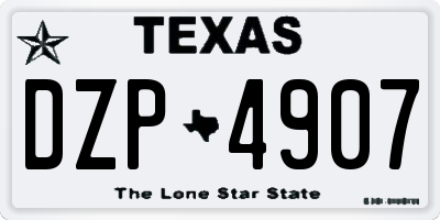 TX license plate DZP4907
