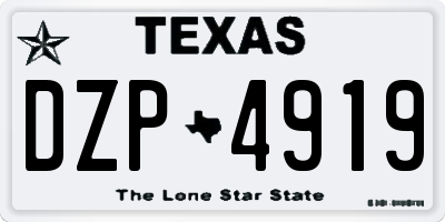 TX license plate DZP4919