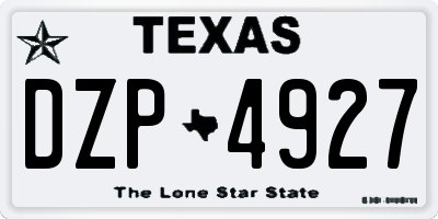 TX license plate DZP4927