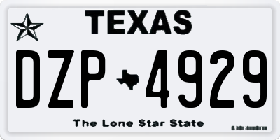 TX license plate DZP4929