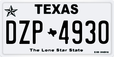 TX license plate DZP4930