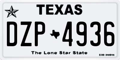 TX license plate DZP4936