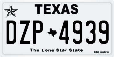 TX license plate DZP4939