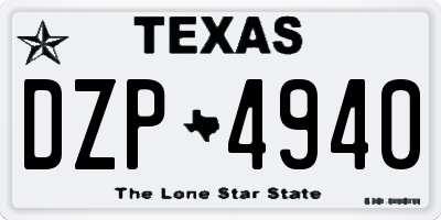 TX license plate DZP4940