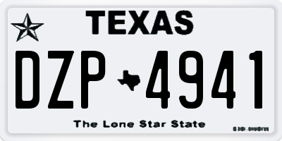 TX license plate DZP4941