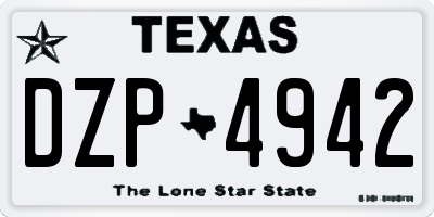 TX license plate DZP4942