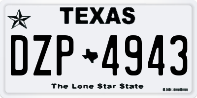 TX license plate DZP4943